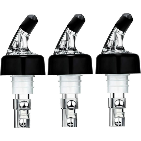 Bottle Pourers for Alcohol,, Measured Pour Spouts for Liquor Bottles, Automatic Measured Bottle Pourer Drinks Wine Cocktail Dispenser Home Bar Bartending Tools 45ml(Black)