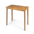 thumbnail image 3 of GDF Studio Omaha Outdoor Acacia Wood Rectangular Bar Table, Teak, 3 of 10