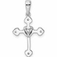 thumbnail image 4 of Sterling Silver Rhodium-Plated Cz Heart Cross Pendant (25.18 X 14.58) Made In China -Jewelry By Sweet Pea, 4 of 7