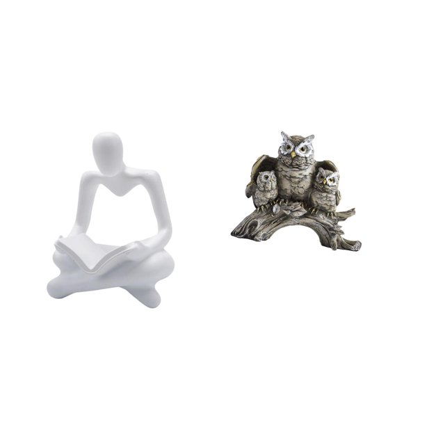 Figura de pensador abstracto, estatua de búho, adorno de resina, decoración artística moderna, artesanía coleccionable, adecuada para regalar, decorac