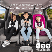 Diono Radian 3R All-in-One Convertible Car Seat, Slim Fit 3 Across, Black