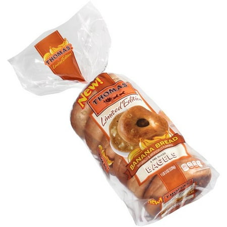 Thomas&#39; Limited Edition Banana Bread Pre-Sliced Bagels, 6 count, 19 oz - www.neverfullbag.com