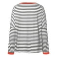 thumbnail image 5 of Long Sleeve Tops for Women, Yigetop Women's New Round Neck Long Sleeved Loose T Shirts Female Comfortable Commute Fashion Long Sleeved Lady T Shirt Long Sleeve Striped Shirt Red 2XL, 5 of 5