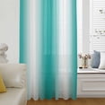 thumbnail image 6 of Aqua White Ombre Sheer Curtains 45 Inches Long, Gradient Abstract Minimalist Aesthetic Light Filering Curtains, Breathable Simi Curtain Privacy Drapes for Kitchen Bathroom Small Window Treatment, 6 of 9