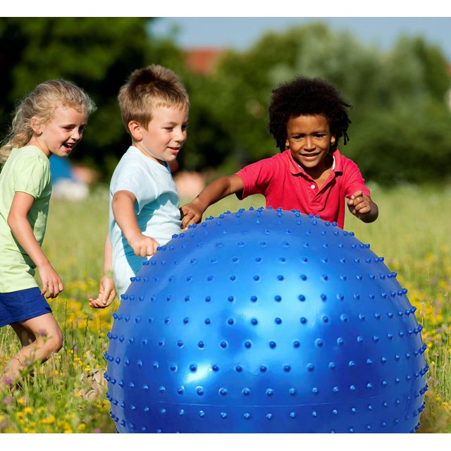 Pelota de Masaje Penepico Hinchable Azul Grande con Picos Táctiles para Niños