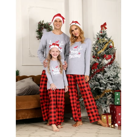 

Uniexcosm Christmas Family Pajamas Set Sleepwear Unisex Women Men & Toddler Kids PJs
