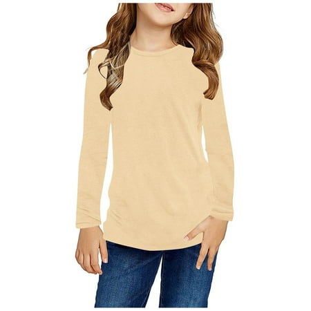 

Geire Children New Arrival Long Sleeve Top Stylish Solid Round Neck Casual Blouses Regular Fit Bottom Shirt for Boys and Girls