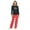 Black, variant on Women's Jersey Knit Long-Sleeve Top and Mircro Fleece Bottom Pajama Set - #1 Red Buffalo Snowflake
