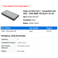 thumbnail image 2 of Cabin Air Filter Set 2 - Compatible with 2002 - 2005 BMW 745i Base 4.4L V8 2003 2004, 2 of 2