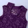 thumbnail image 5 of Oyolan Kids Girls Ballet Dance Gymnastics Leotard Bodysuit Turtle Neck Lace Back Sleeveless Jumpsuit Purple L, 5 of 7