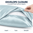 thumbnail image 3 of COOKEY Satin Pillowcase Queen Size 20"x30" Set of 2 – Silky Soft Polyester Envelope Closure Pillow Case for Hair and Skin (Ice Blue), 3 of 9