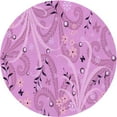 thumbnail image 1 of Ahgly Company Machine Washable Indoor Round Transitional Violet Purple Area Rugs, 3' Round, 1 of 7