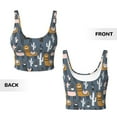 thumbnail image 3 of Sikiie Llama and Cactus Print Strappy Sports Bra for Women Padded Push Up Sports Bra Athletic Running Sports Bra Workout Bra Yoga Bra, 3 of 5