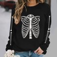 thumbnail image 2 of Oversized Halloween Sweatshirt Womens Crew Neck Casual Cute Printed Shirts Lightweight Loose Fit Long Sleeve Vintage Tops, 2 of 6