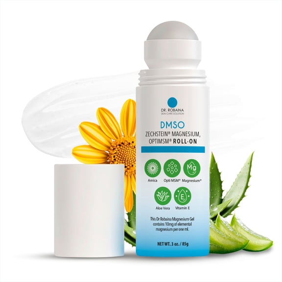 Dr. Robaina DMSO Roll-On, Magnesium & Arnica Blend, Non-Greasy Topical Formula, 3 oz