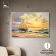 thumbnail image 5 of Sunset Sailboats Canvas Glam Beach Wall Art by Art Remedy, White Frame, 54" x 36", 5 of 7