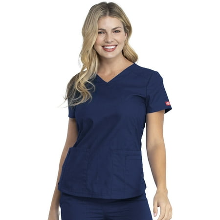 

Dickies EDS Signature Medical Scrubs Top for Women V-Neck DK880 M Navy