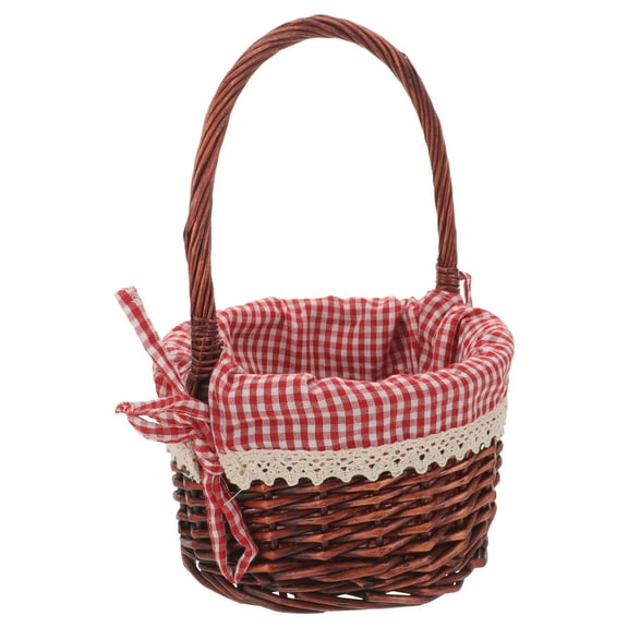 HOMEMAXS Wicker Pantry Rattan Storage Basket 30.00X18.00X18.00CM