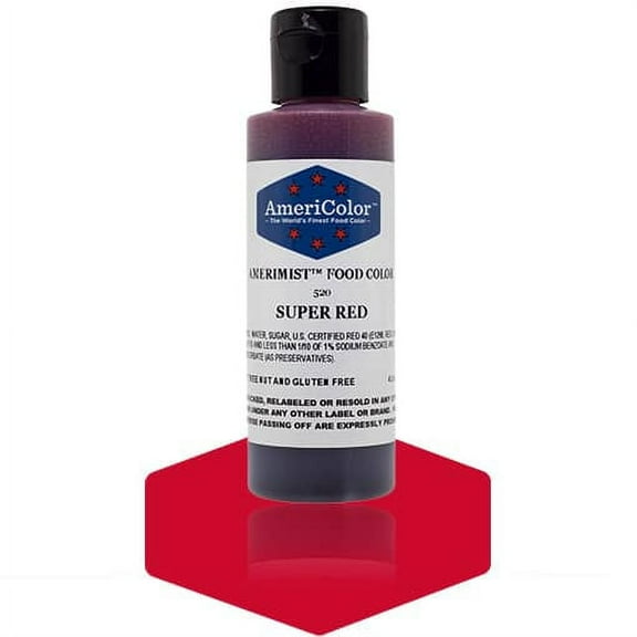 AmeriColor AmeriMist Super Red, 4.5 Ounce, Airbrush Food Color
