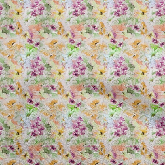 oneOone Georgette Viscose Orange Fabric Abstract Floral Sewing Fabric By The Yard Printed Diy Clothing Sewing Supplies 42 Inch Wide-1ra