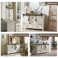 thumbnail image 3 of OKD Farmhouse Dresser, 4 Drawer Rustic Wood Chests Organizers with Storage, Antique White, 3 of 6