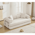thumbnail image 6 of Muumblus 78" Corduroy Loveseat Cloud Sofa , Queen Size Convertible Slpper Couch Bed for Living Room, Beige, 6 of 12