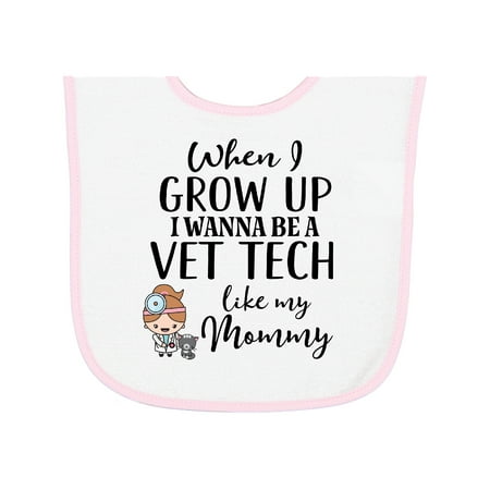 Inktastic Vet Tech Mom Veterinary Technician Baby Terry Cloth Bib