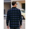 thumbnail image 4 of OALUXE Men's Plaid Button Down Shirts Cotton Long Sleeve Shirts with Pocket, 4 of 7