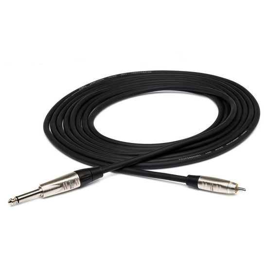 Hosa Technology 10' Pro Unbalanced REAN 1/4" TS Male to RCA Male Audio Cable
