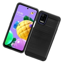 Case for LG K52 Brushed Texture Slim Hybrid Shockproof Dual Layer Hard PC & TPU Silicone Armor Rugged Protective Cover for LG K52 by Xcell - Black