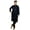 Dark Navy Blue, variant on Indian Solid Kurta Pajama Set For Mens Mandarin Collar Casual Long-Wear Kurta