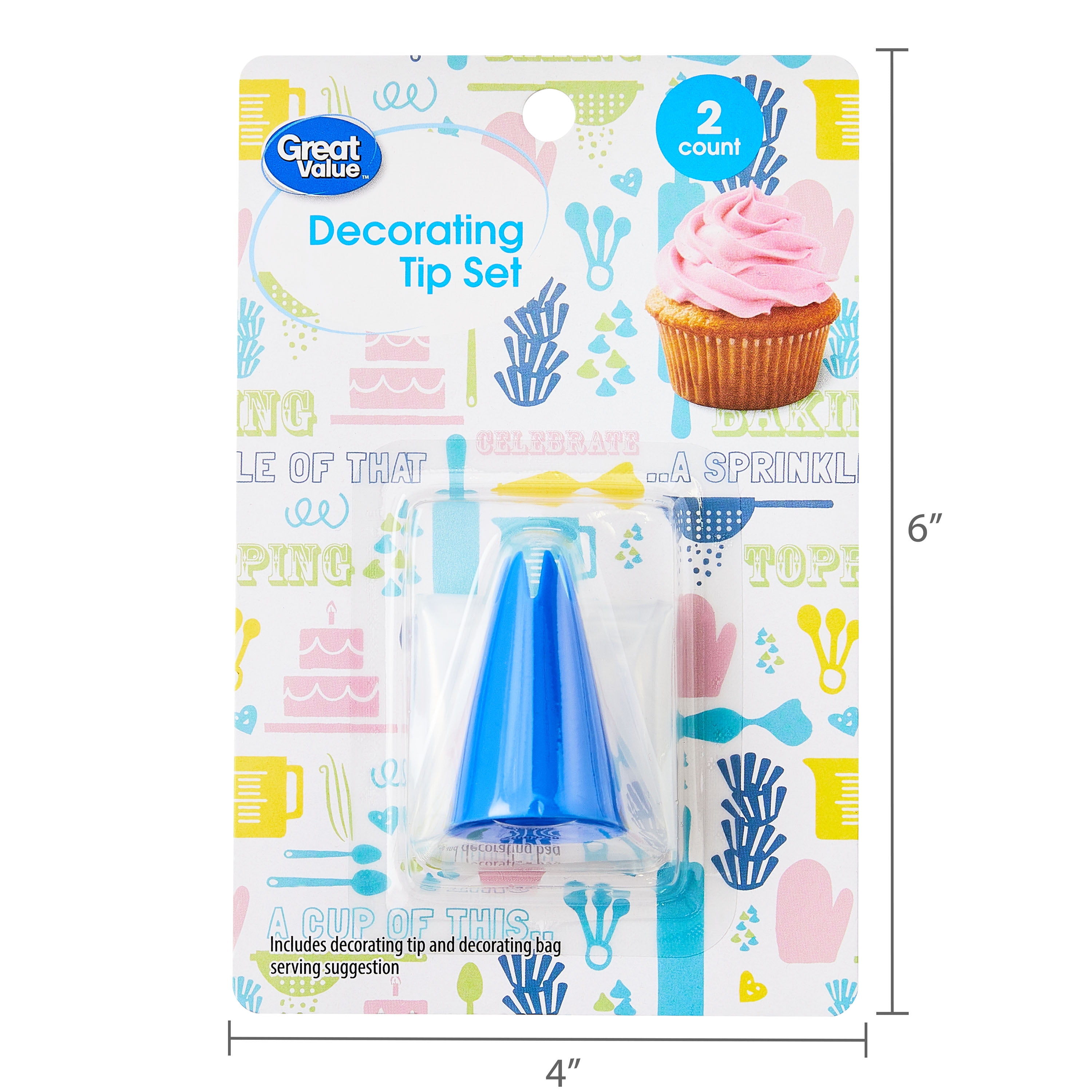 (3 pack) Great Value Decorating Bag with a Star Tip, 1 Count