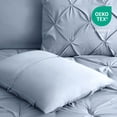 thumbnail image 3 of Bourina 3-Piece Queen Size Comforter Set, Pleated Wrinkle-Resistant Microfiber Bedding, Blue,All-Season, 3 of 7