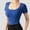 Blue womens top dressy casual, variant on Wycnly Womens Tops Dressy Casual Soft Breathable Knitted Ribbed Workout Sports Slim Fit Tunic Shirts Summer Short Sleeve Round Neck Tops Solid Blouse Blue m