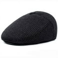 thumbnail image 2 of SikaFu Classic Man Cap Autumn Winter Hat with Ear Flap Elder Man Male Dad Hat Warm Newsboy Ivy Flat Cap Wool Blend Men Beret Cap, 2 of 6