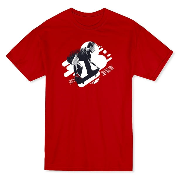 T-shirt Rouge pour Homme Skater Pro Design