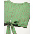 thumbnail image 5 of Moomaya Women Printed Crop Top, Front Knot Short Sleeves Round Neck Summer Top, 5 of 8