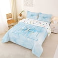 thumbnail image 2 of Manfei Pretty Bownot Full Size Comforter Sets,Cute Initial M Bedding Comforter Set,Blue,Polkadot Reversible,3 Pieces,1 Comforter and 2 Pillowcases, 2 of 7