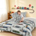 thumbnail image 4 of Erosebridal Train King Size Comforter Sets, Snow Comforters King Size, Snow Train, Gray Reversible 3-Piece 1 Comforter and 2 Pillowcases, 4 of 6