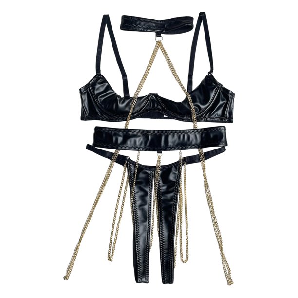 Gibobby Lenceria mujer sexy Conjunto de Lencería de Malla, Elegante Conjunto de Lencería con Bordado de Bloques de Color Ajustable para Mujer para Luna(Negro, M)