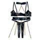 thumbnail image 1 of Gibobby Lenceria mujer sexy Conjunto de Lencería de Malla, Elegante Conjunto de Lencería con Bordado de Bloques de Color Ajustable para Mujer para Luna(Negro, M), 1 of 3