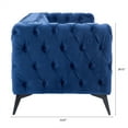 thumbnail image 6 of Chesterfield 3 Seater Couch,Classic Linen Fabric Sofa,Upholstered 3 Seater Sofa with Removable Cushions,Button Tufted Large Sofa with Metal Legs and Square Arms for Living Room Office,Peacock Blue, 6 of 7