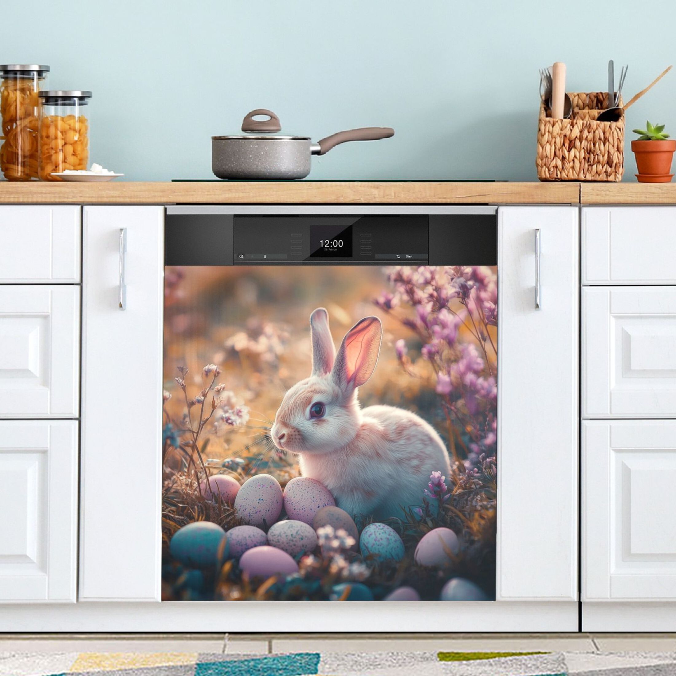 Dishwasher Magnetic Sticker 23x26 Inch Refrigerator Magnetic Sticker Washing Machine Magnetic Sticker Kitchen Panel Magnetic Sticker Home Decor Super Cool Easter Bunny