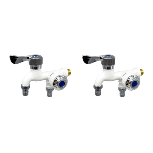 Grifo de lavadora Bearachild con arandela de doble salida y conector desviador extraíble Blanco