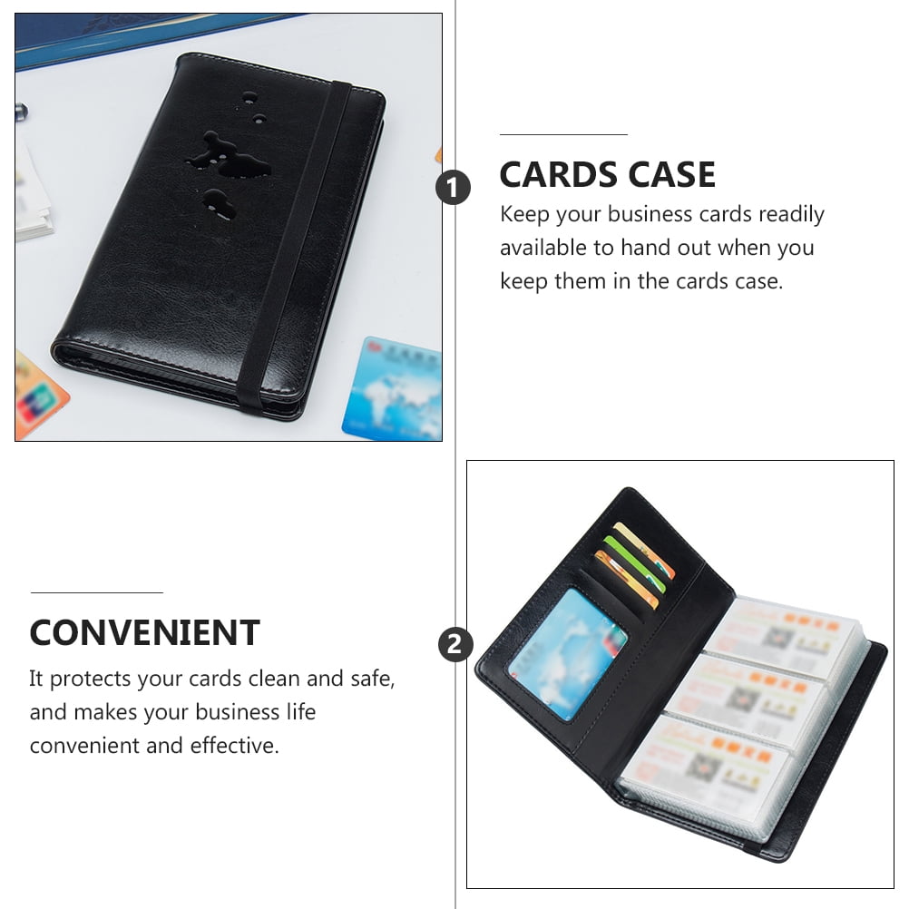 Masteelf 2 pcs  Portable Business Cards Case Creative PU Cards Container Cards Holder