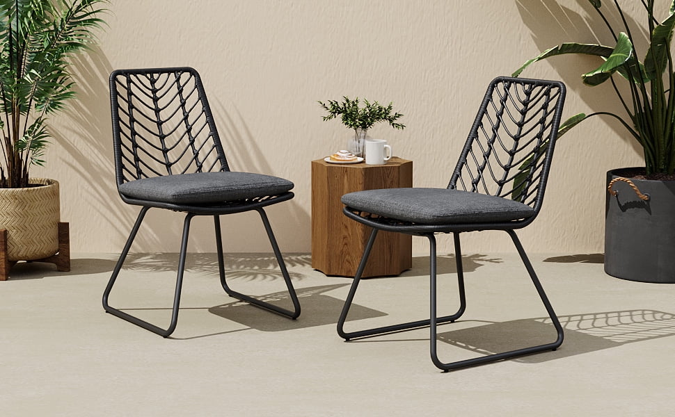 Euroco DEJA CHAIR,2PCS with 2 Cushions,Gray