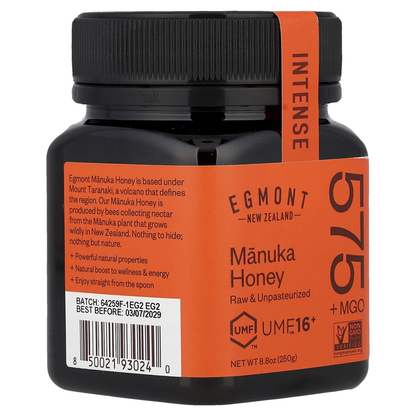 Egmont Honey Manuka Honey, Raw & Unpasteurized, UMF™ 16+, MGO 575+, 8.8 oz (250 g)