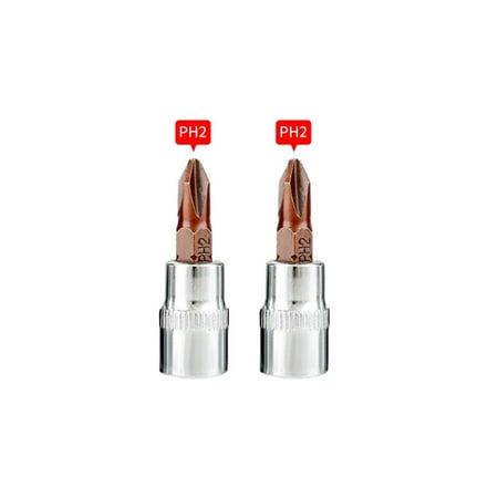 

2PCS Socket Drive Wrench PH2 Cross Screwdriver Bits 1/4inch