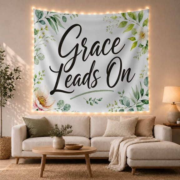 Watercolor Floral Message Tapestry