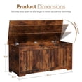 thumbnail image 3 of SuperDeal Wooden Storage Chest Box W/Safety Hinge, 39.4 in Large Storage Organizer Shoe Bench for Home Entryway, Bedroom, Rustic Brown, 3 of 12
